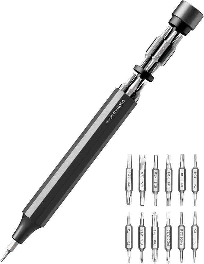 HOTO 24 in 1 Multi Bit Mini Screwdriver Set Magnetic, Manual Precision Screwdriver Set, EDC Pen Screwdriver for Eyeglasses, Electronics, Watches, Phones, Laptops, Cameras(QWLSD004) - Image 3