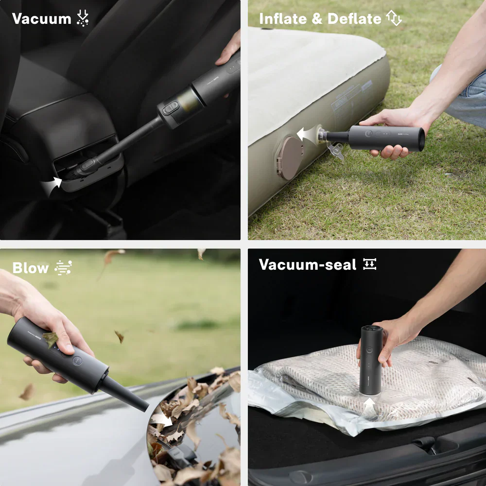 HOTO 4-in-1 Autocare Air Duster & Vacuum – Handheld 20,000 Pa Strong Suction, Blower/Inflator, Compact for Car, Desk & Home Use (HOE0020GL / QWCXA005) - Image 12