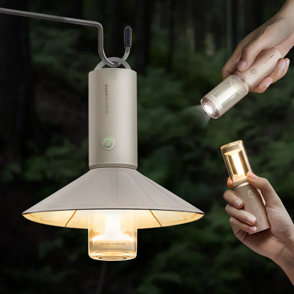 HOTO CampLight Rechargeable LED Camping Lantern | 180° Adjustable Beam, Warm & Cool Light (3000–5700K), Power Bank Function, Magnetic Mount & USB-C Charging (HTT0028GL / QWLYD001) - Image 10