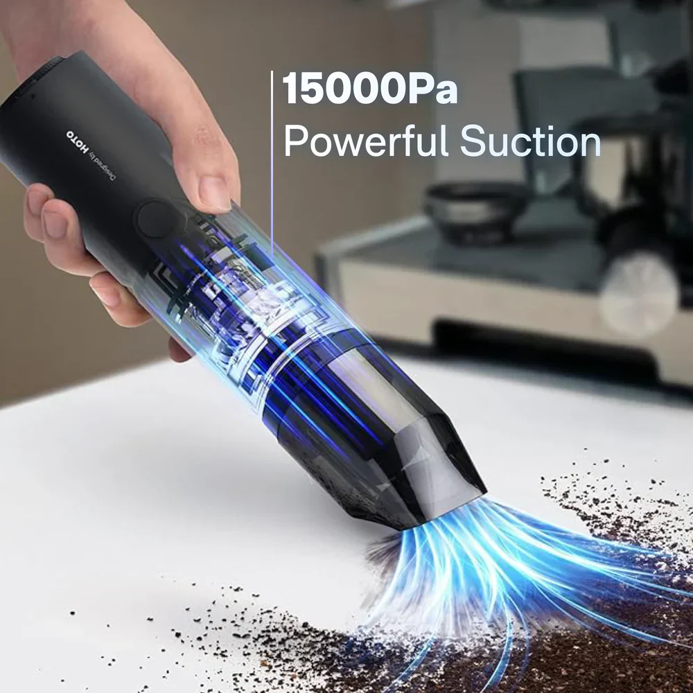 HOTO Compressed Air Capsule – 4-in-1 Cordless Vacuum, Blower & Inflator (15,000 Pa Suction / 22 m/s Airflow) with USB-C Rechargeable Battery(HOE0001GL / QWCXJ001) - Image 6