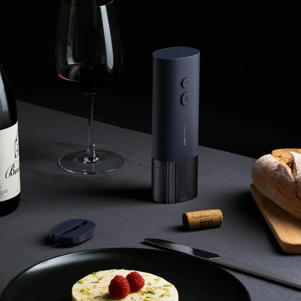 HOTO Electric Wine Opener, Cordless Automatic Corkscrew with One-Touch Operation | Stainless Steel Design for Wine Bottles (HLE0005GL / QWKPQ001) - Image 3